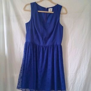 Mac + Jac blue dot pattern chiffon bottom dress xl